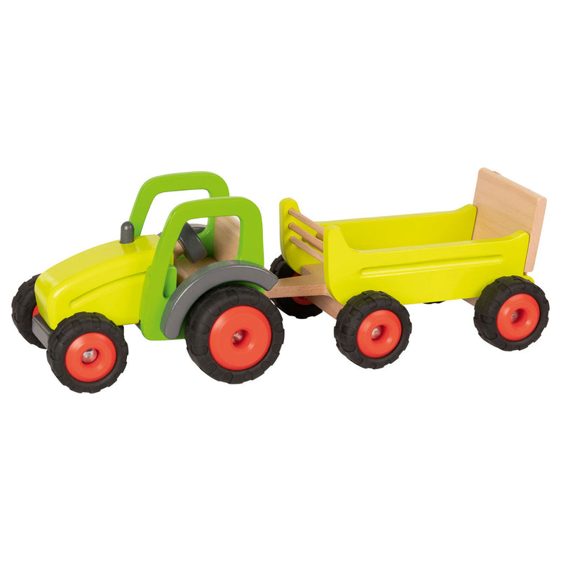 Load image into Gallery viewer, Goki houten tractor met trailer