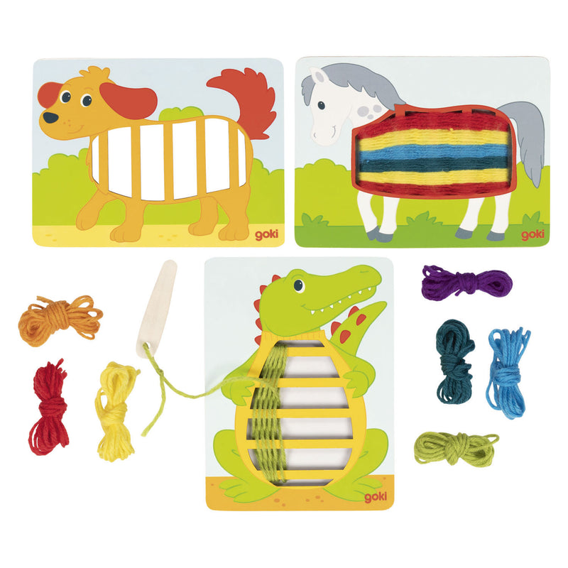 Load image into Gallery viewer, Goki houten weefpuzzels, 3st.