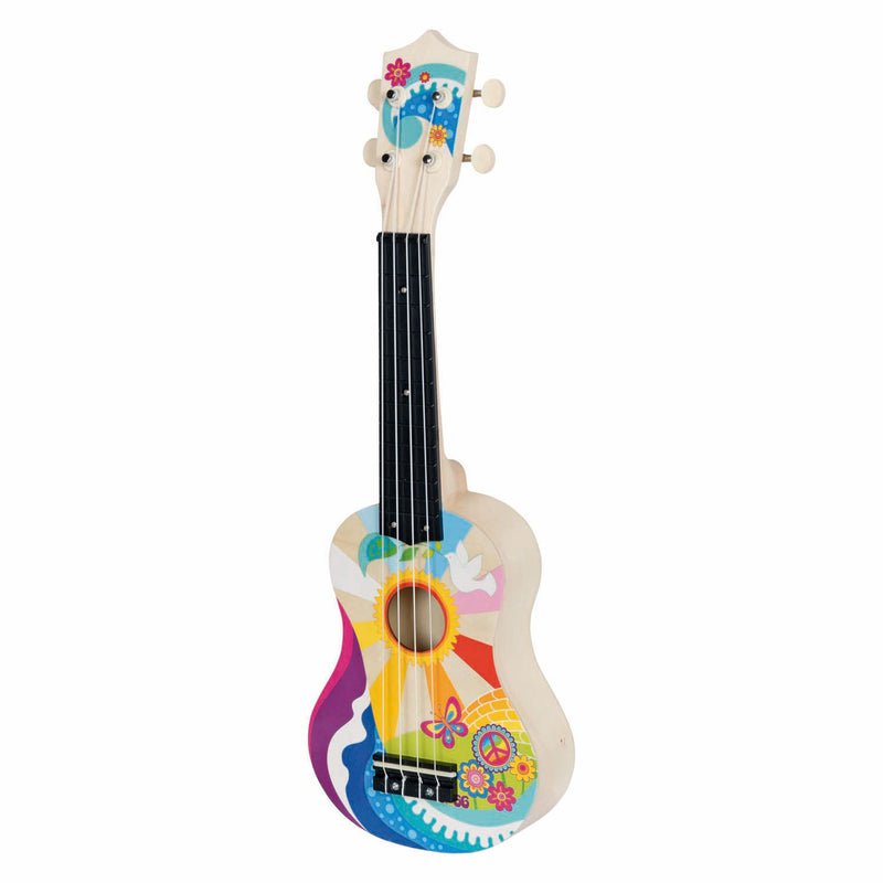Load image into Gallery viewer, Goki houten ukelele flower power