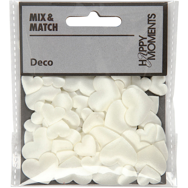 Afbeelding laden in galerijviewer, Https: www.cchobby.nl satijnen-harten-afm-10-20-mm-dikte-1-2-mm-off-white-70-stuk-1-doos
