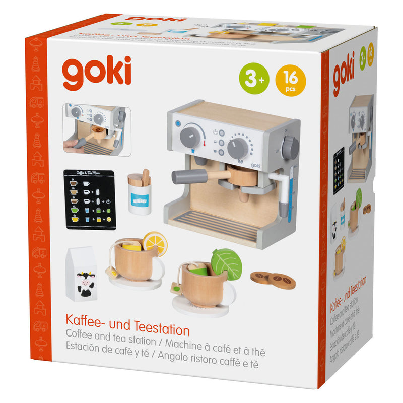 Afbeelding laden in galerijviewer, Goki houten koffie- en thee machine - 16dlg.