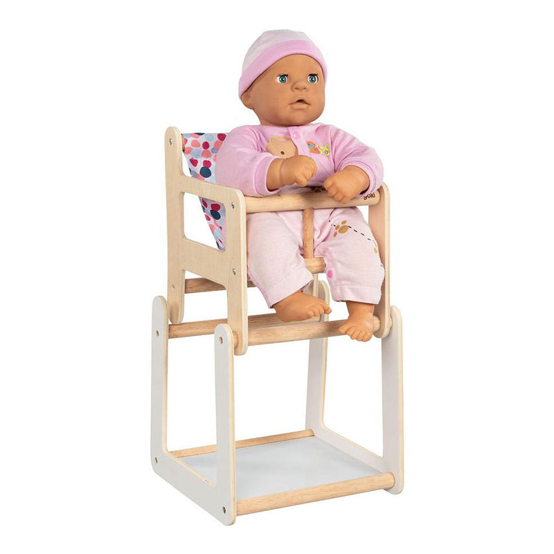 Load image into Gallery viewer, Goki houten poppenstoel met tafel 2in1