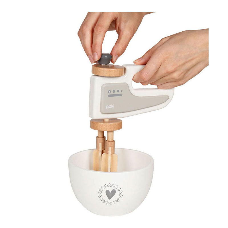 Afbeelding laden in galerijviewer, Goki houten handmixer met kom, 2ldg.
