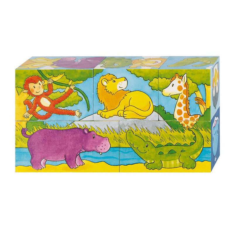 Load image into Gallery viewer, Goki houten blokpuzzel safari, 5st.