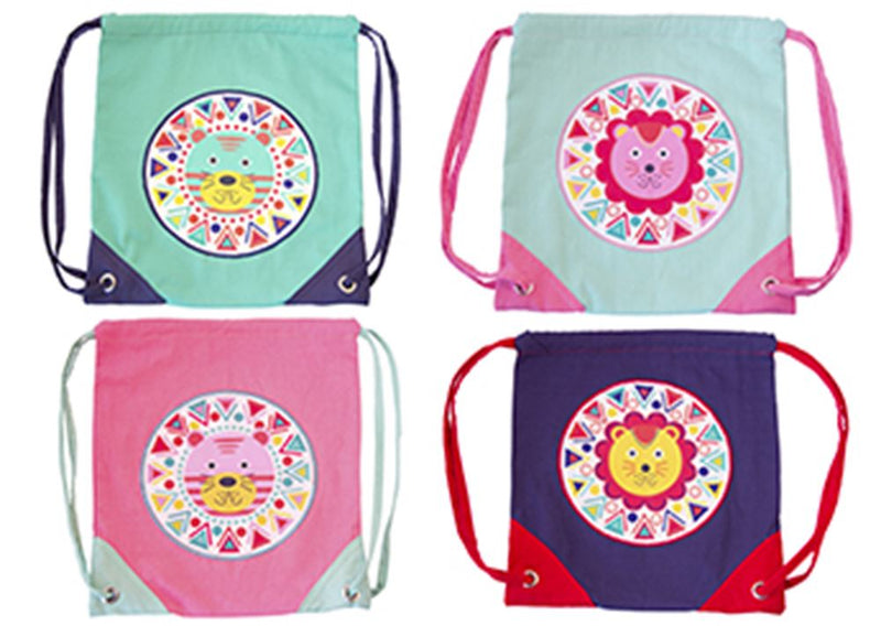 ギャラリービューアに画像をロードする, Gymtas met voering wilde dieren 4 ass