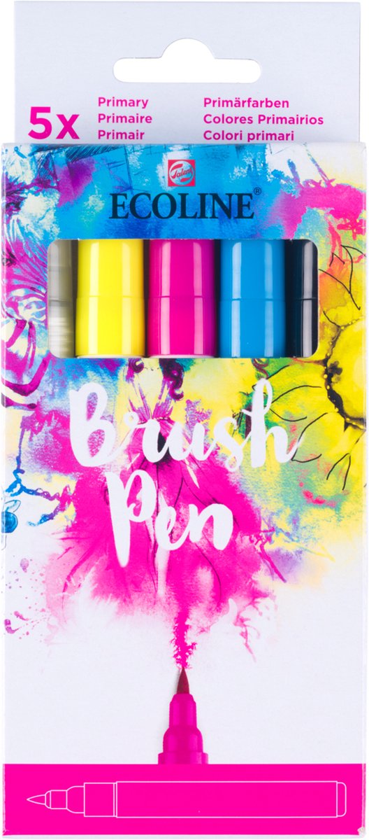 Afbeelding laden in galerijviewer, Ecoline brush pen set primair | 5 colours
