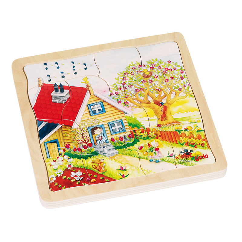 Afbeelding laden in galerijviewer, Goki 4-lagen puzzel seizoenen, 54st.
