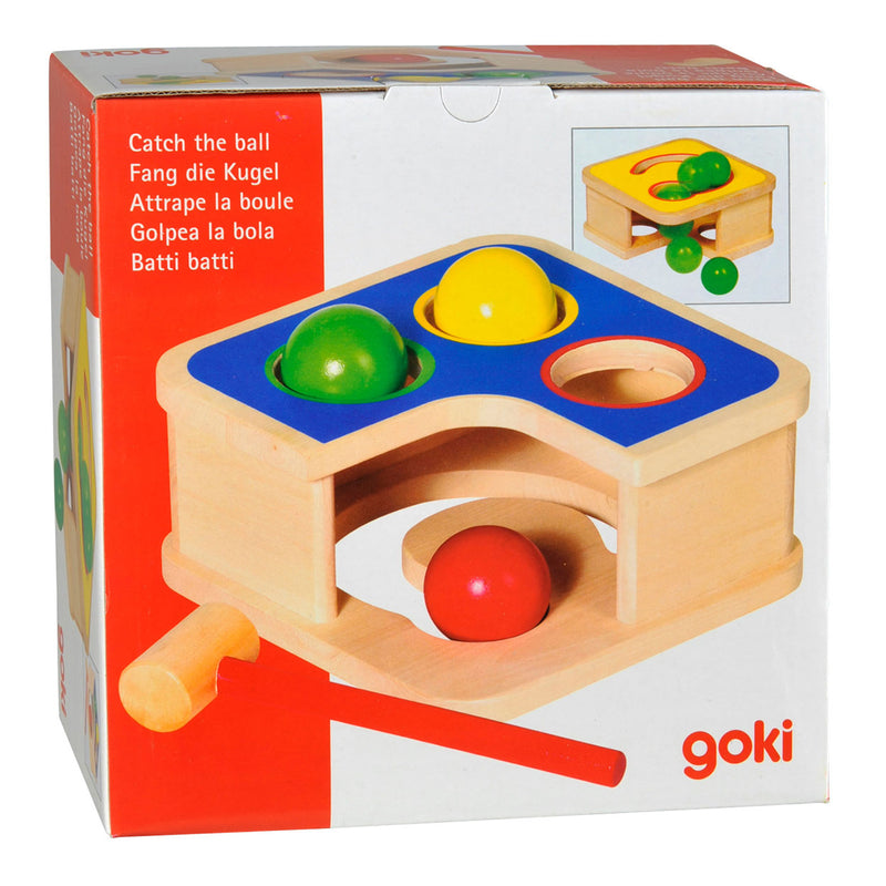 Afbeelding laden in galerijviewer, Goki klopbank en knikkerbaan 18x18x8cm, hout