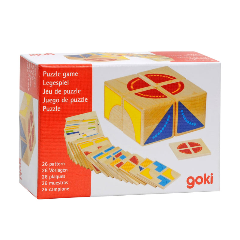 Afbeelding laden in galerijviewer, Goki houten patronenspel kubus