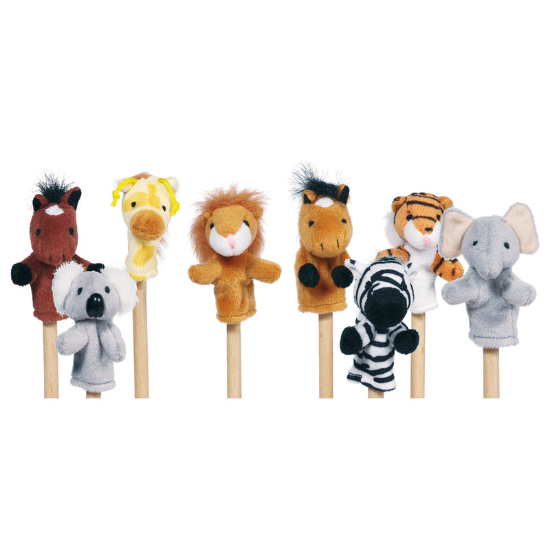 Load image into Gallery viewer, Goki vingerpopje wilde dieren, set van 8