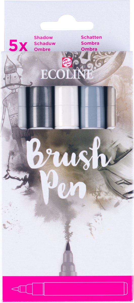 Afbeelding laden in galerijviewer, Ecoline brush pen set schaduw| 5 colours