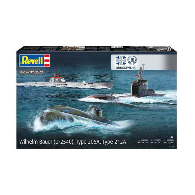 Load image into Gallery viewer, Revell modelbouwpakket - 70 years bundeswehr-wilhelm bauer,type 206a,class2 1:144 - 154dlg.