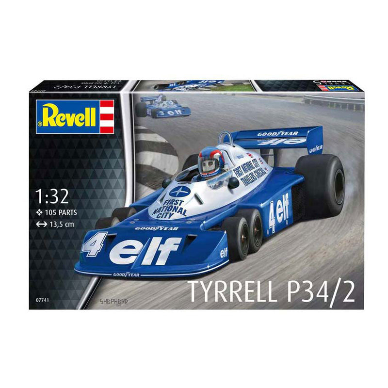 ギャラリービューアに画像をロードする, Revell modelbouwpakket militaire voertuigen - 07741 tyrrell p34 2 - 6 wieler - formule 1 auto plastic - 1:32 - modelbouw