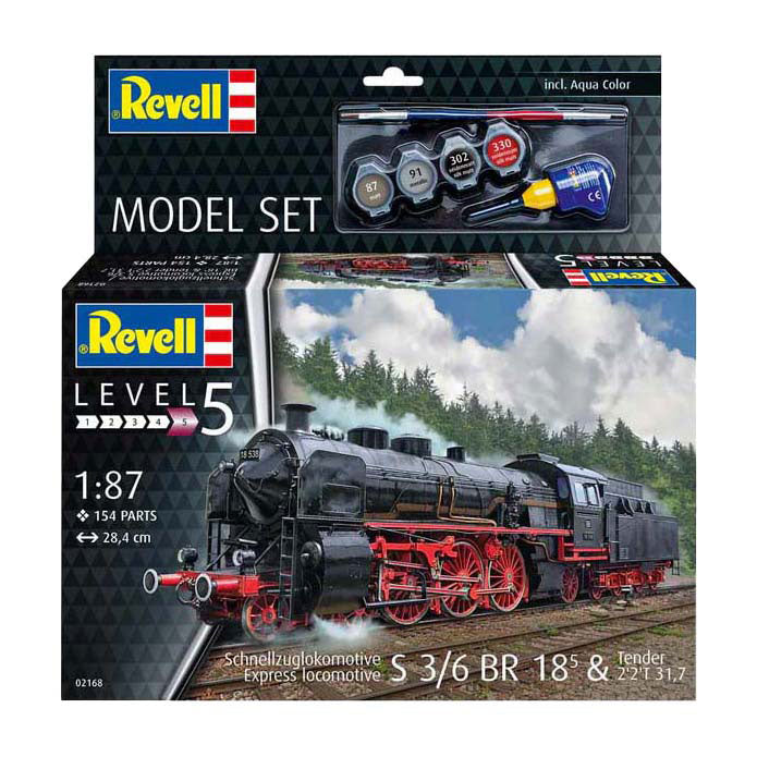 ギャラリービューアに画像をロードする, Revell modelbouwpakket - schnellzuglokomotive s3 6 br18 mit tende 1:87 - 154dlg.