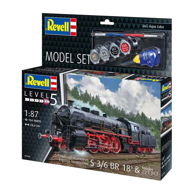 ギャラリービューアに画像をロードする, Revell modelbouwpakket - schnellzuglokomotive s3 6 br18 mit tende 1:87 - 154dlg.