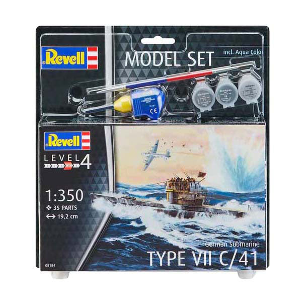 Load image into Gallery viewer, Revell modelbouwpakket - german submarine type vii c 41 1:350 - 35dlg. - incl. basiskleuren verf