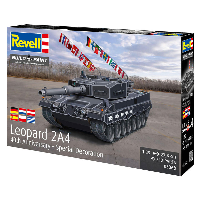 Afbeelding laden in galerijviewer, Revell modelbouwpakket leopard 2a4 - special decoration 40th anniversary 1:35 - 212dlg.