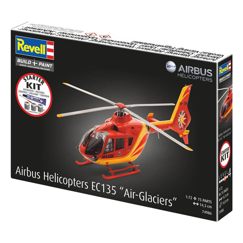 Afbeelding laden in galerijviewer, Revell modelbouwpakket starter kit airbus helicopters ec135 air-glaciers 1:72 - 75dlg.