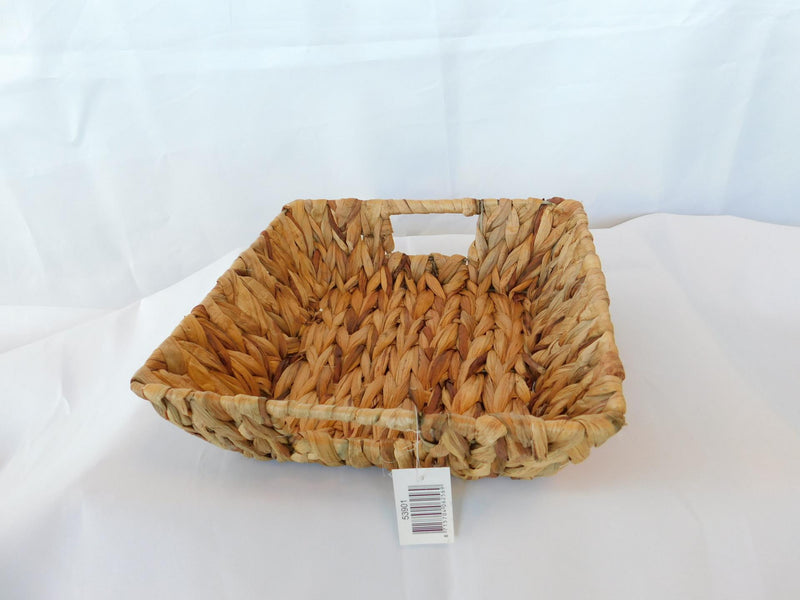 Afbeelding laden in galerijviewer, Baskin mand hyacint met stof bekleed 25x25x8cm
