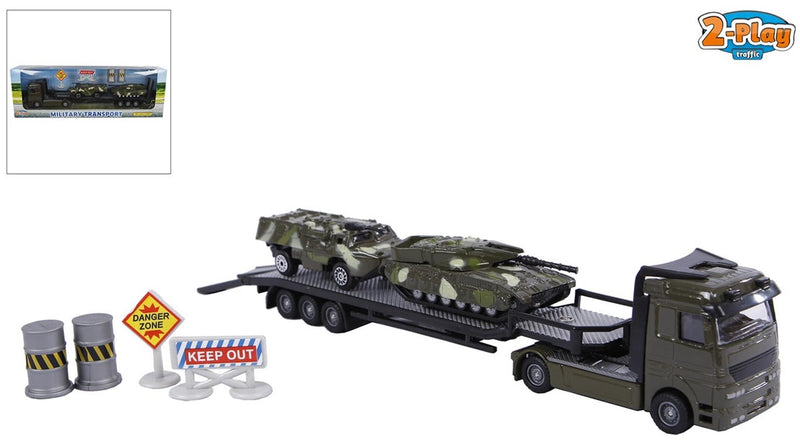Load image into Gallery viewer, 2-play military transporter + tanks 24cm