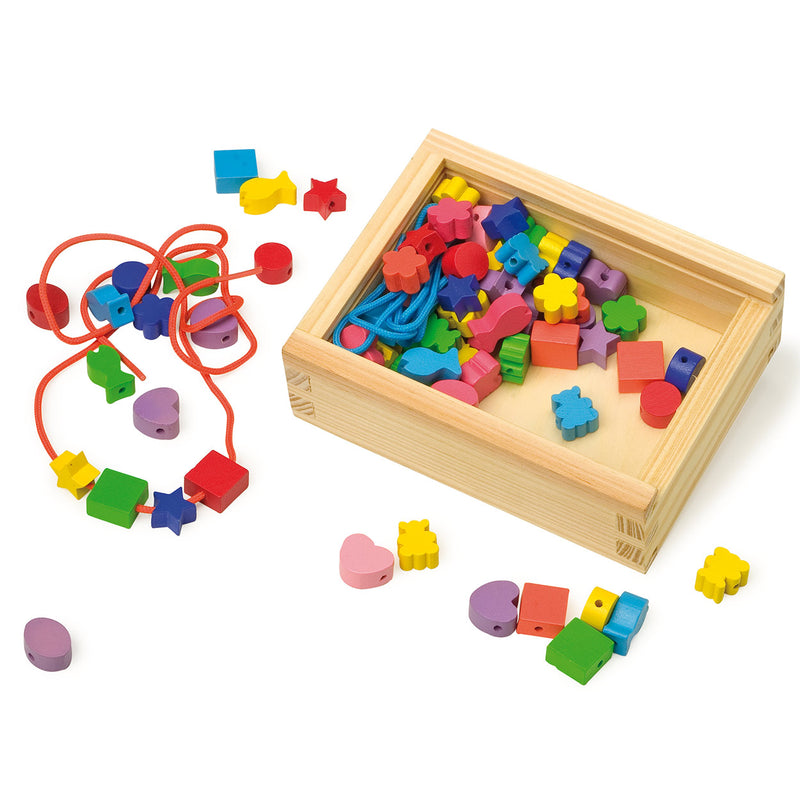 Afbeelding laden in galerijviewer, Small foot - houten rijg kralen, 84st.