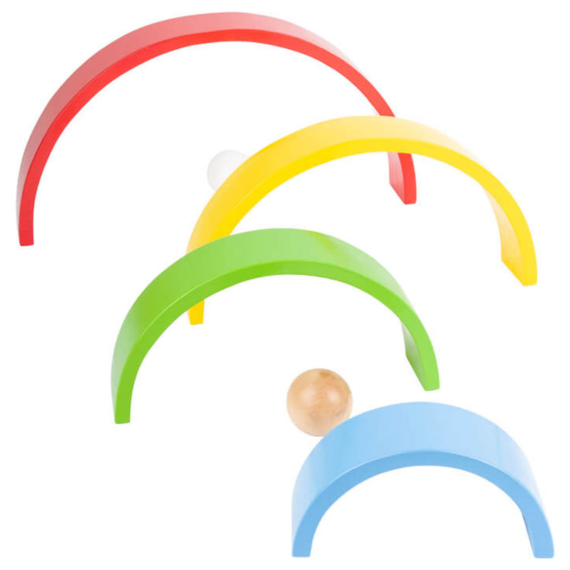 Load image into Gallery viewer, Small foot - houten bouwblokken regenboog xl, 14dlg.