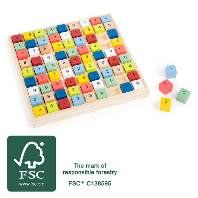 Afbeelding laden in galerijviewer, Small foot - houten sudoku spel kleur, 82dlg.
