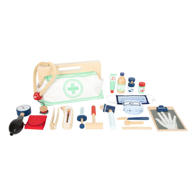 Load image into Gallery viewer, Small foot - dokterstas met houten dokter accessoires, 18dlg.