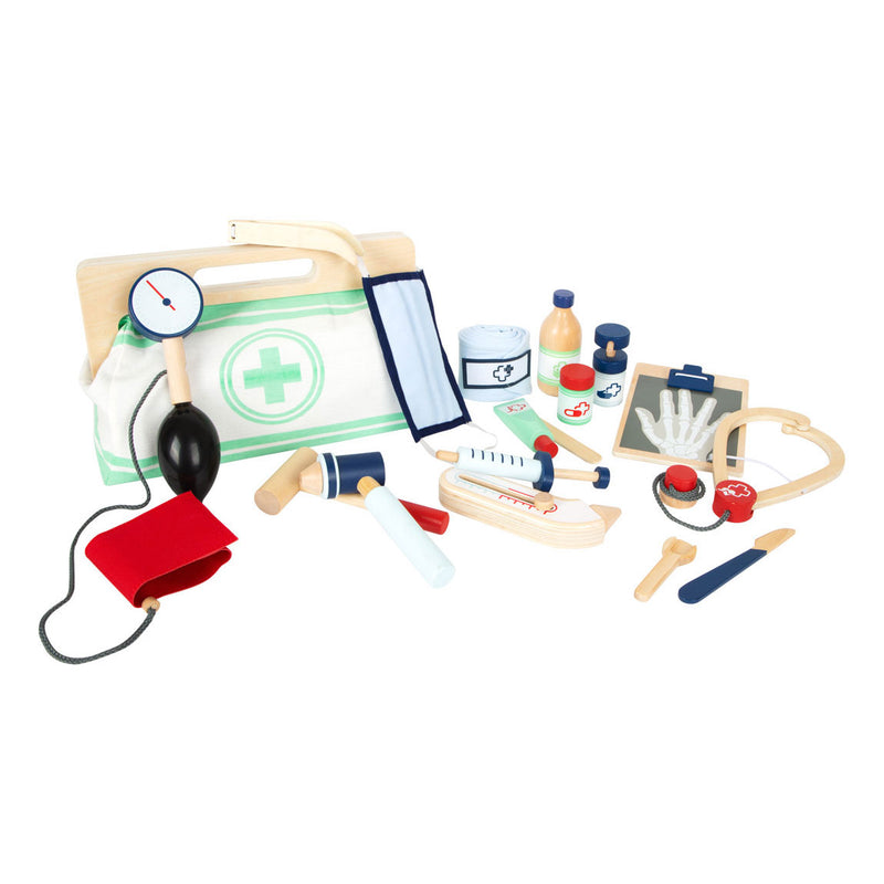 Load image into Gallery viewer, Small foot - dokterstas met houten dokter accessoires, 18dlg.