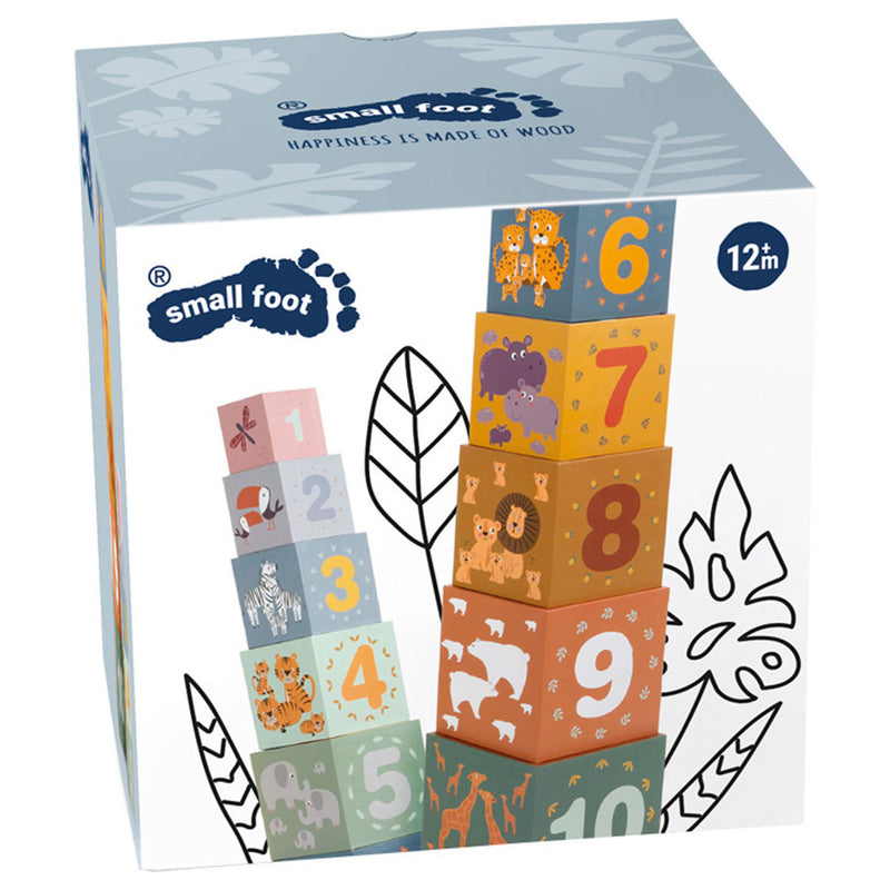 Afbeelding laden in galerijviewer, Small foot - stapelblokken safari karton, 10dlg.