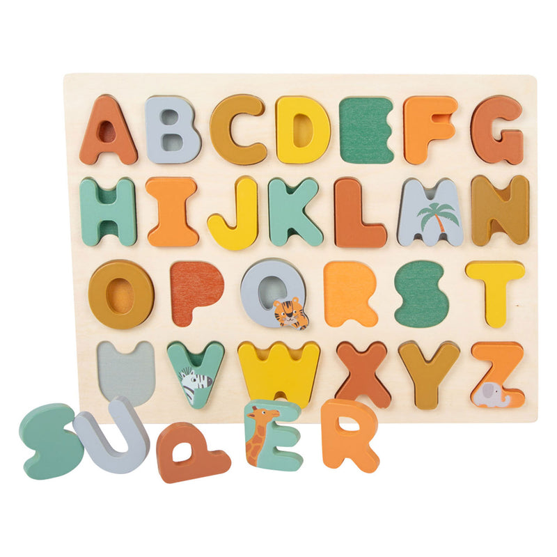 Afbeelding laden in galerijviewer, Small foot - houten alfabet puzzel safari