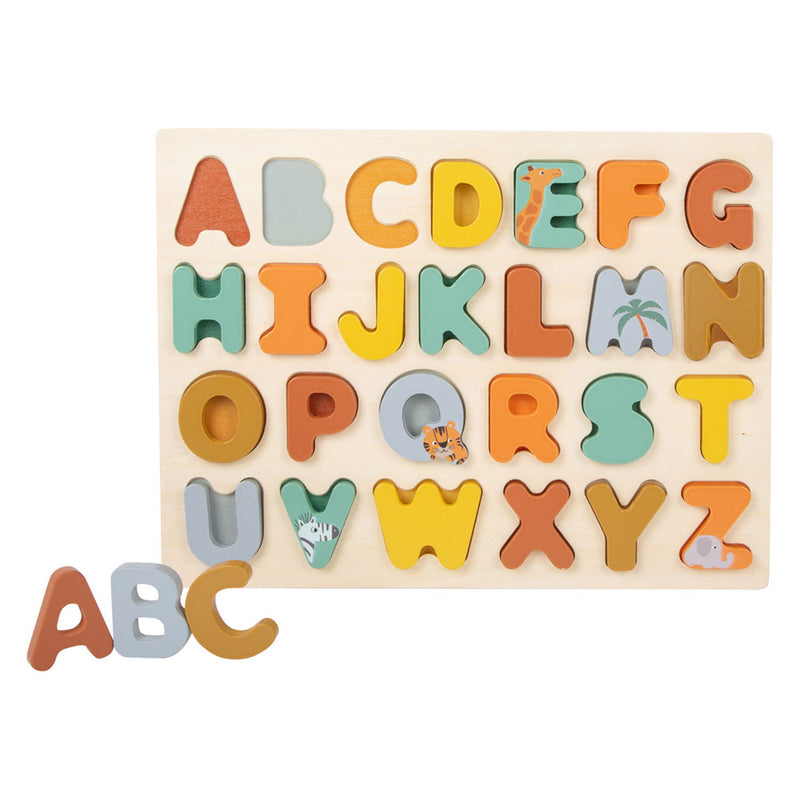 Afbeelding laden in galerijviewer, Small foot - houten alfabet puzzel safari