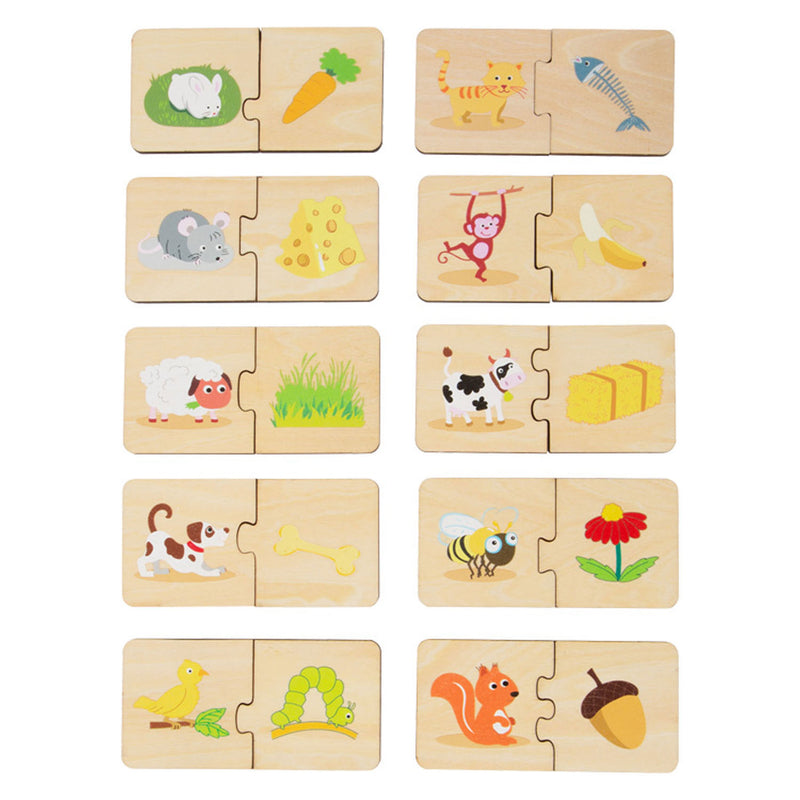 Load image into Gallery viewer, Small Foot Houten Puzzel Dieren en hun Voedsel