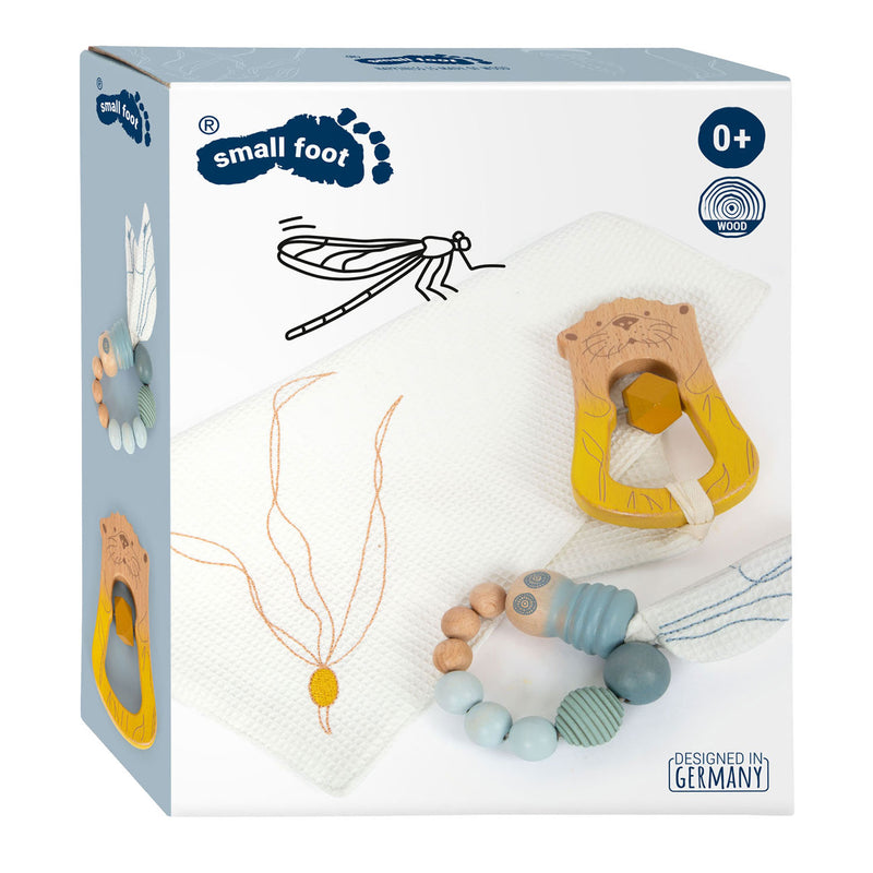 Load image into Gallery viewer, Small Foot Knuffeldoekje Zeekust met Rammelaar en Grijpring, 3dlg.