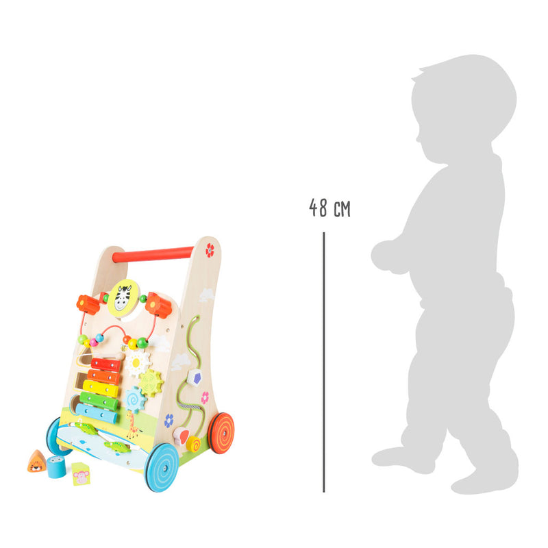 Afbeelding laden in galerijviewer, Small foot - houten baby walker loopwagen kleurrijk
