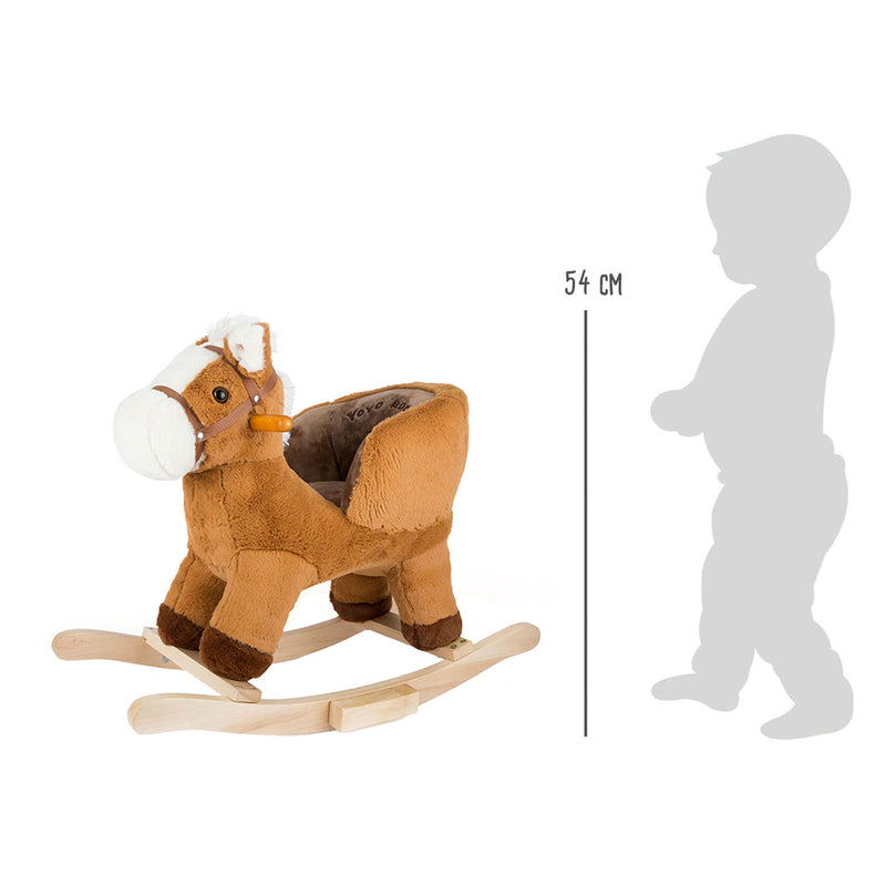 Chargez l'image dans la visionneuse de la galerie, Small foot - houten schommelpaard bruin met zitje en geluid