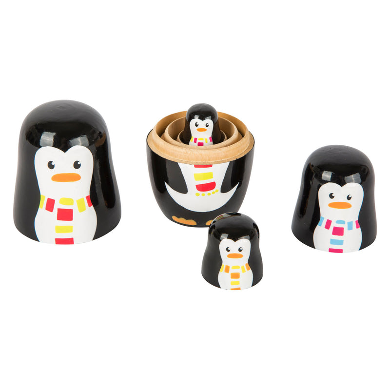 Load image into Gallery viewer, Small Foot Houten Matroesjka Poppen Pinguin Familie