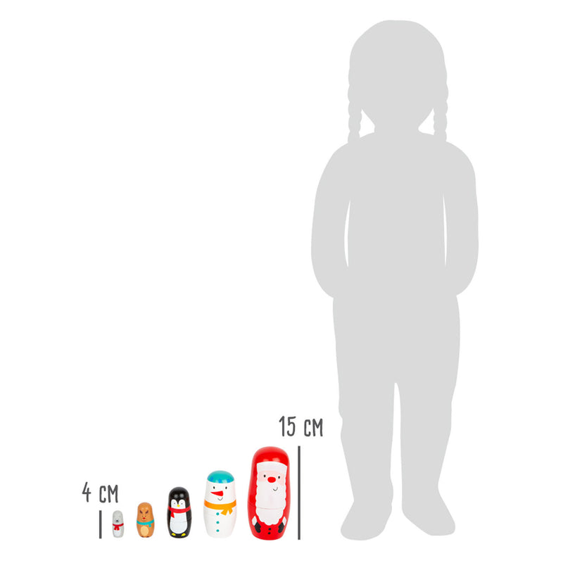 Load image into Gallery viewer, Small Foot Houten Matroesjka Poppen Kerst