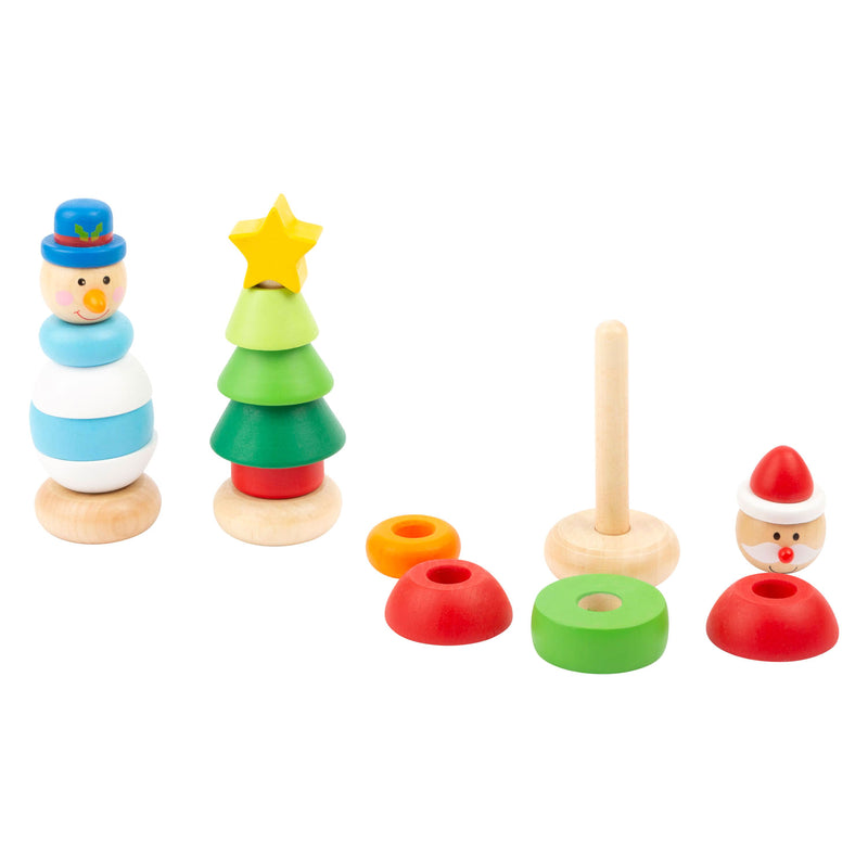 Afbeelding laden in galerijviewer, Small foot - houten stapeltoren kerstfiguur, per stuk