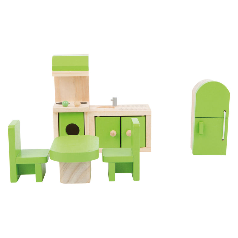 Afbeelding laden in galerijviewer, Small foot - houten poppenhuis meubeltjes keuken, 5dlg.