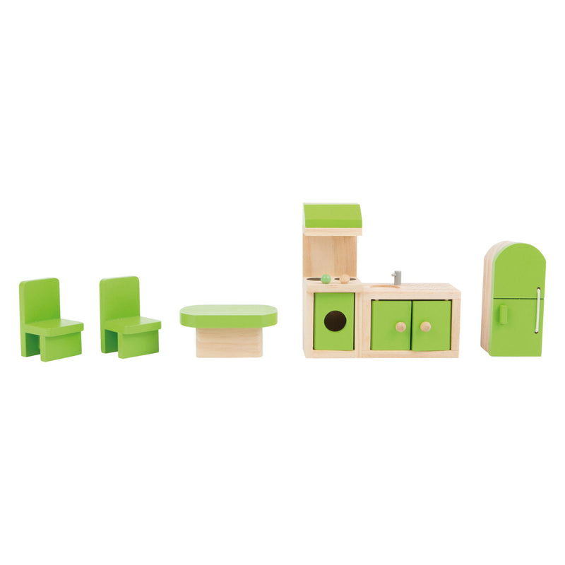 Afbeelding laden in galerijviewer, Small foot - houten poppenhuis meubeltjes keuken, 5dlg.
