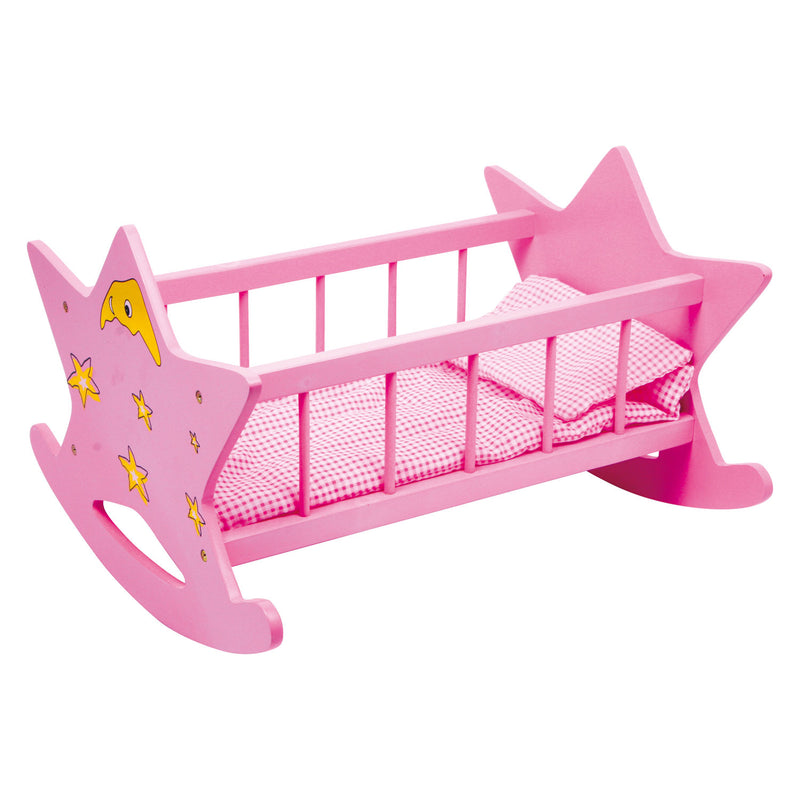 Load image into Gallery viewer, Small foot - houten poppenbed ster roze