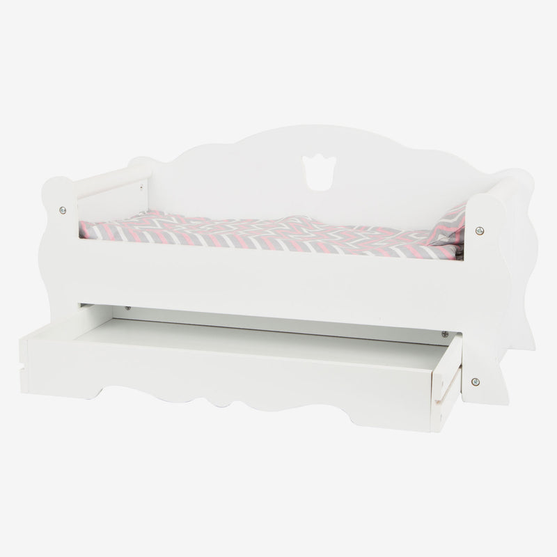 Load image into Gallery viewer, Small foot - houten poppenbed met lade en beddengoed, 4dlg.