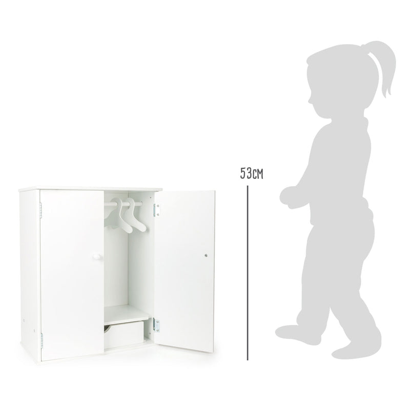 Afbeelding laden in galerijviewer, Small foot houten poppen kledingkast 53 cm wit