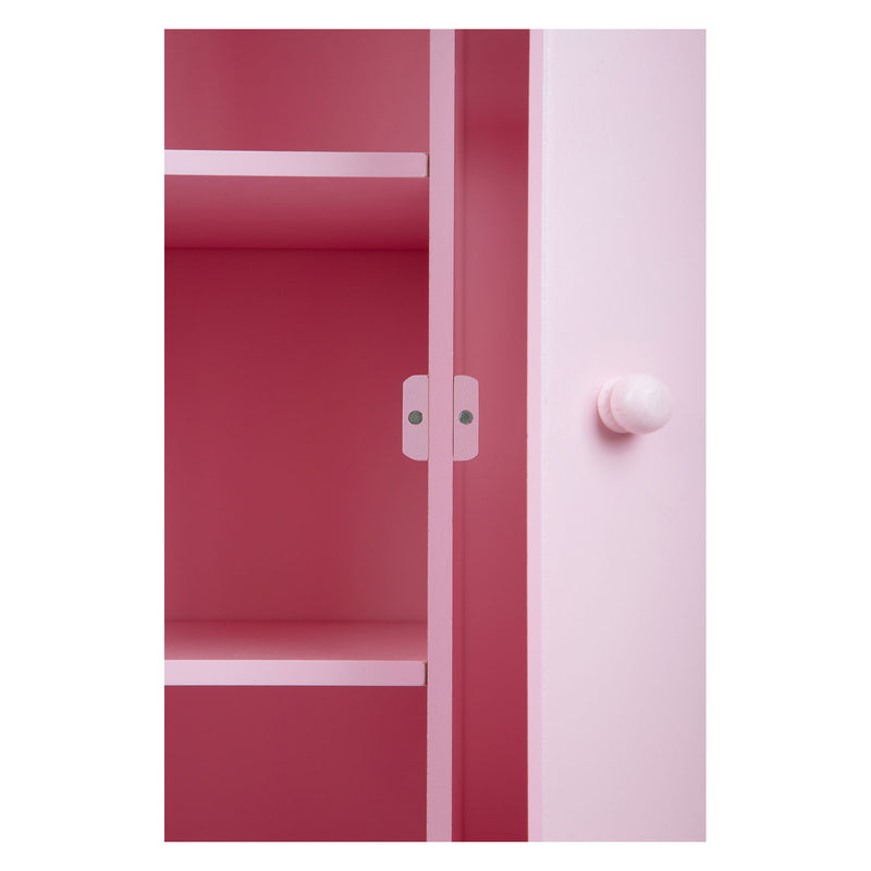 Afbeelding laden in galerijviewer, Small foot - houten poppen kledingkast roze