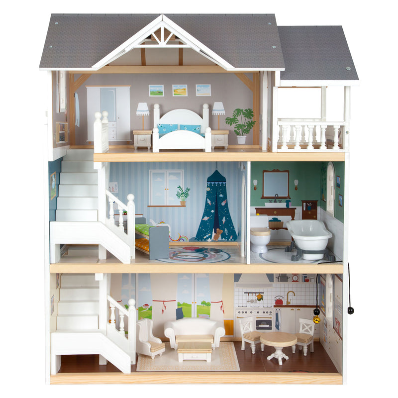 Load image into Gallery viewer, Small foot - houten urban villa poppenhuis met accessoires, 13dlg.