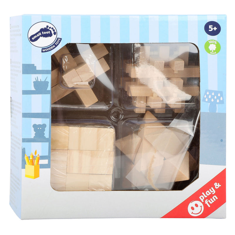 Afbeelding laden in galerijviewer, Small foot - houten breinpuzzels, set van 4