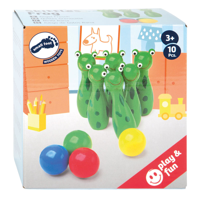 Afbeelding laden in galerijviewer, Small foot - houten kikker kegelen werpspel, 10dlg.