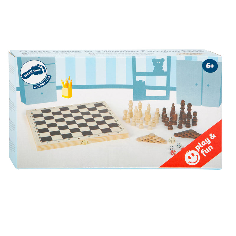 Load image into Gallery viewer, Small foot - houten klassieke spellen 3in1 in kist