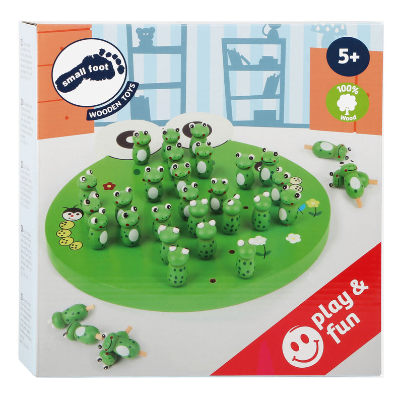 Afbeelding laden in galerijviewer, Small foot - houten spel solitaire kikker